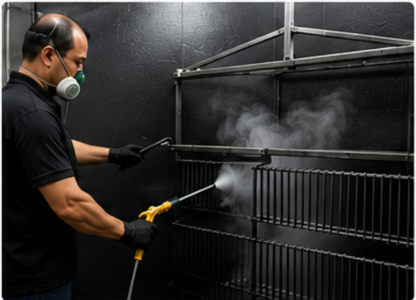 Technician running a heat resistance test